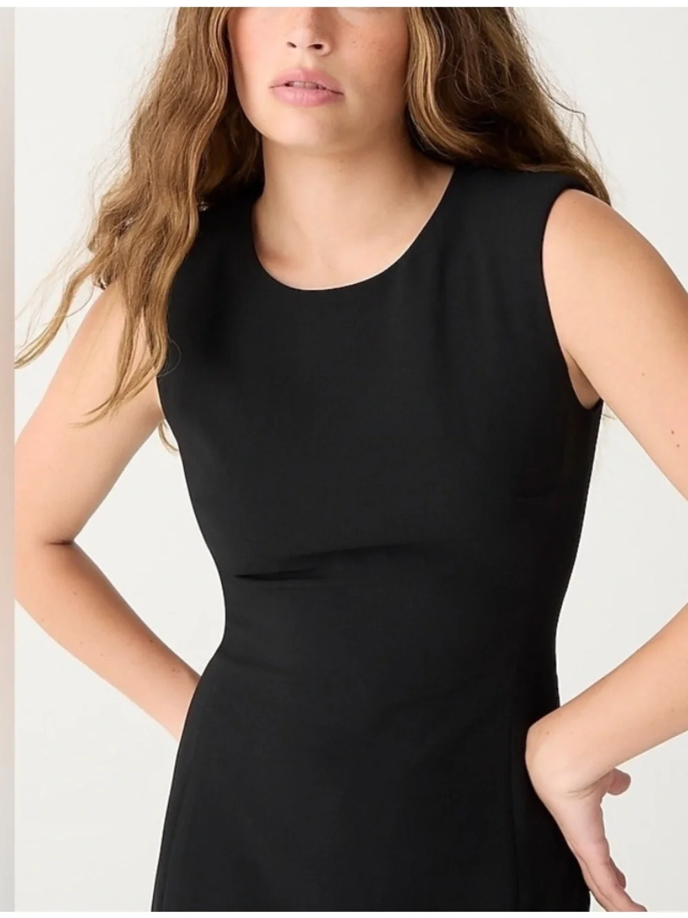 J. Crew Sleeveless Black Sheath Midi Dress in Drapey Crepe - Size 12